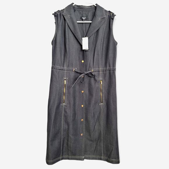 NWT Premise Ellwood Denim Indigo Utility Dress Size 8 - Picture 1 of 8